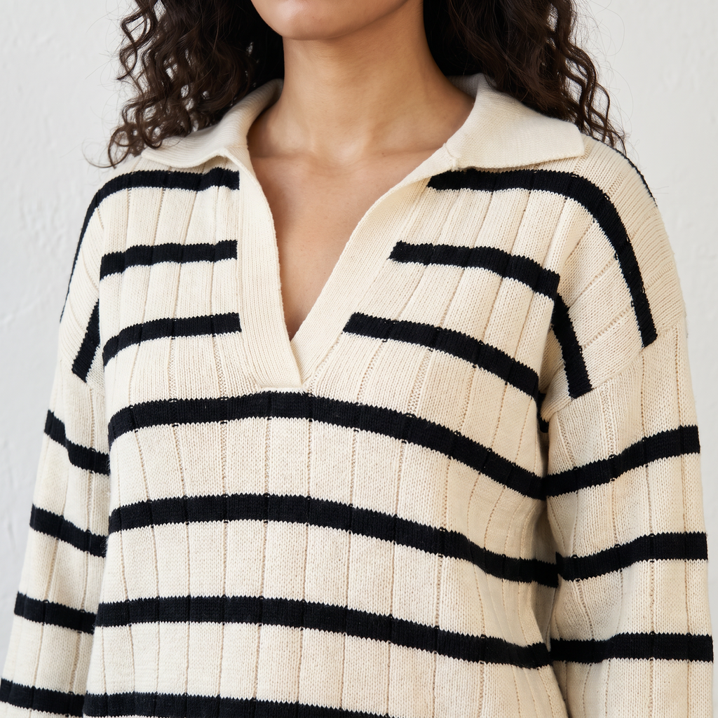 Striped Knitted Two Piece Set