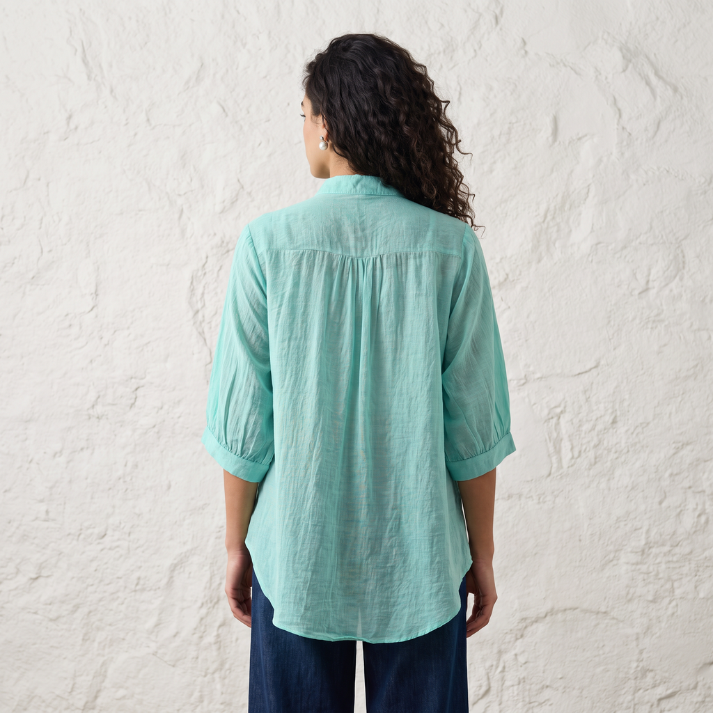 Washed Effect Lace Shirt